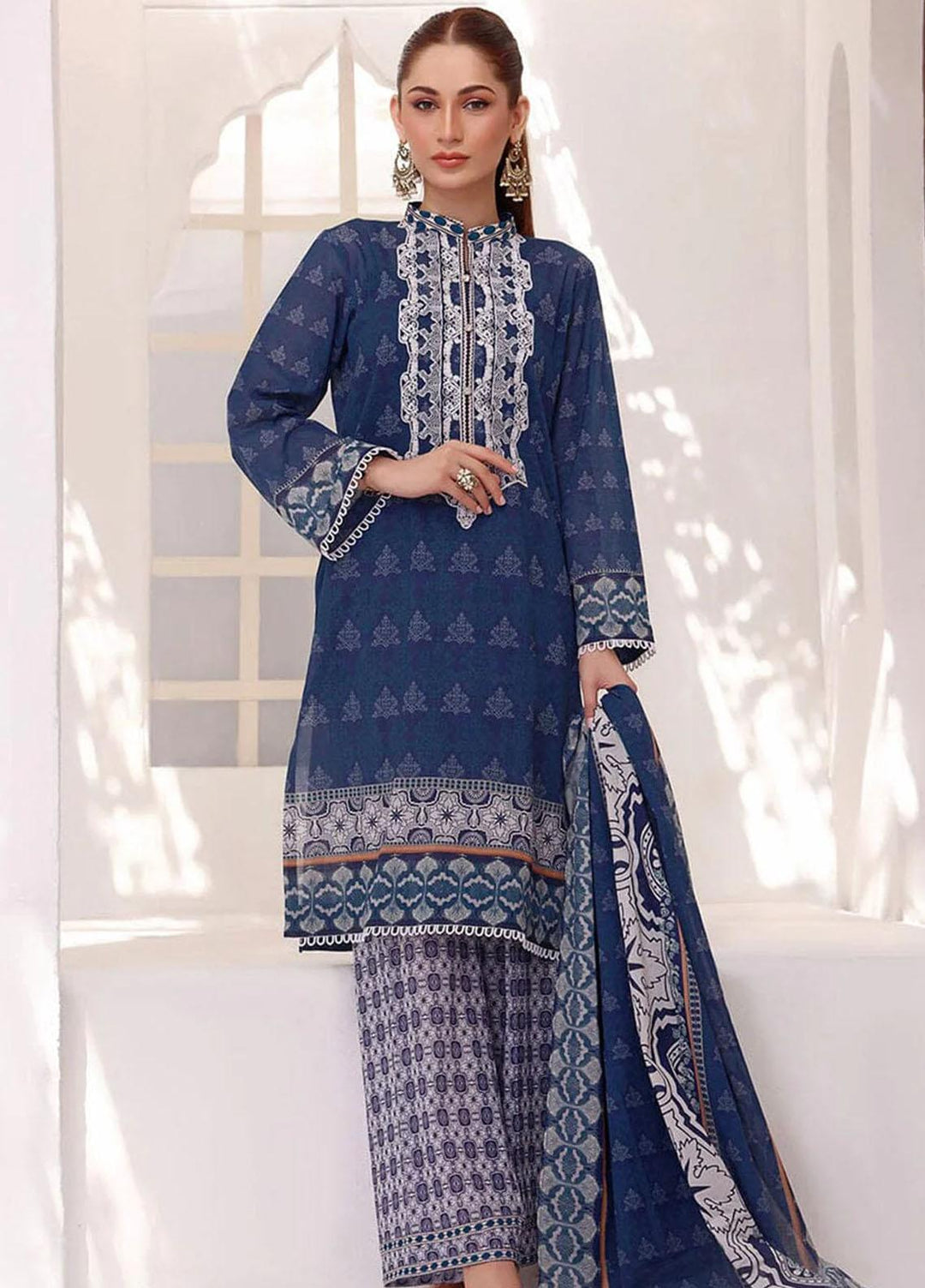 Faha By Khas Embroidered Lawn Suits Unstitched 3 Piece KHS23F KL-1791 - Summer Collection