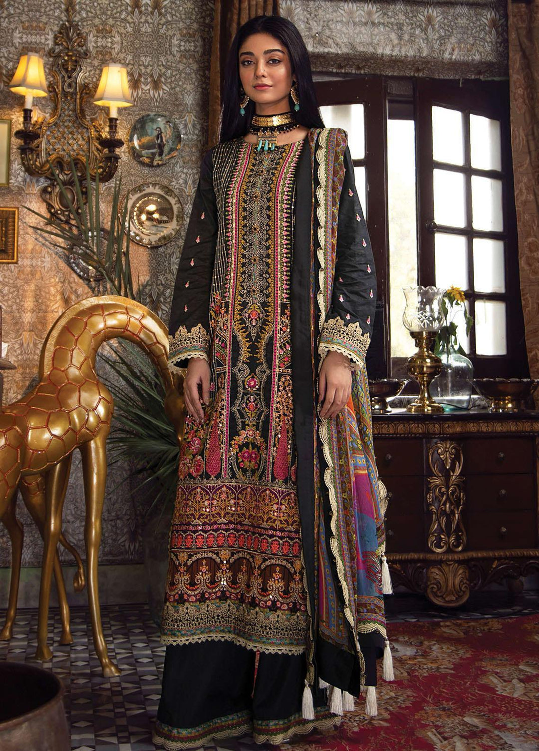 Fahad Hussayn Embroidered Lawn Suits Unstitched 3 Piece FH21SE D-03 - Luxury Collection
