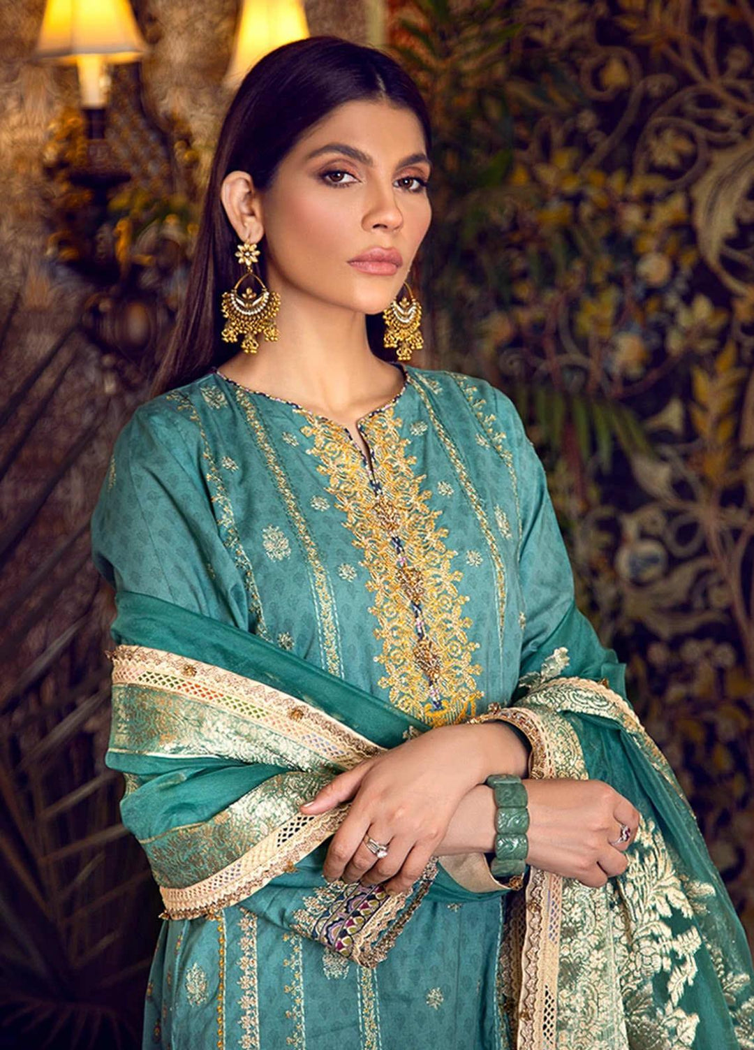 Fahad Hussayn Embroidered Lawn Suits Unstitched 3 Piece FH21SE D-07 - Luxury Collection