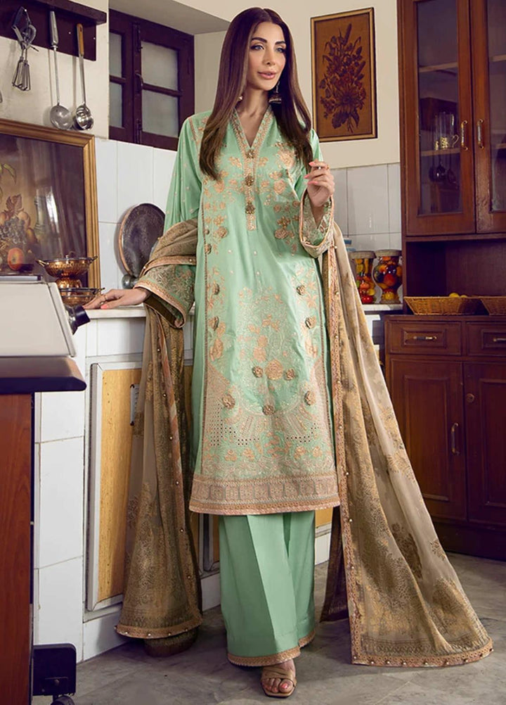 Fahad Hussayn Embroidered Lawn Suits Unstitched 3 Piece FH21SE D-12 - Luxury Collection