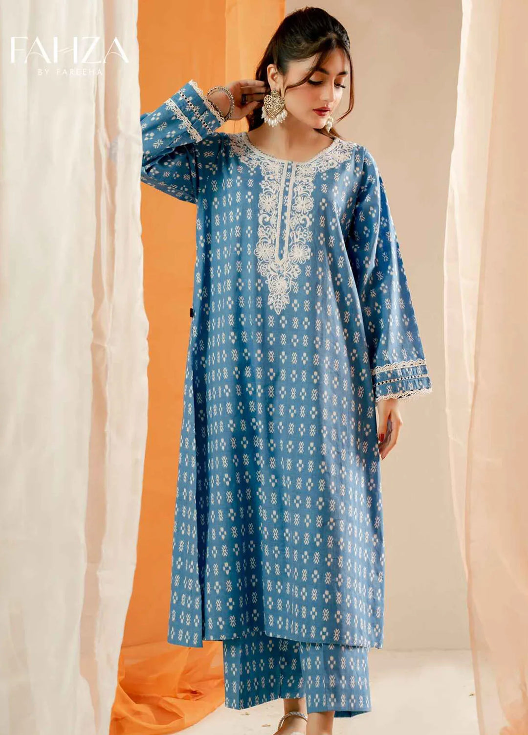 Fahza Pret Embroidered Cotton 2 Piece Suit Eden