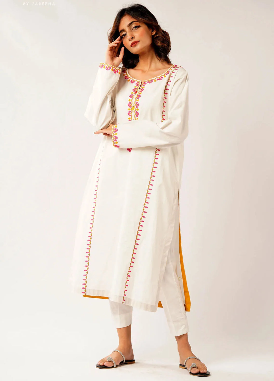 Fahza Pret Embroidered Lawn 2 Piece Suit Gardenia