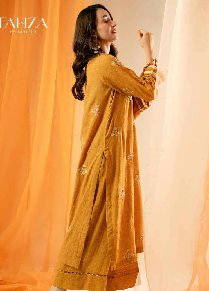 Fahza Pret Embroidered Lawn 2 Piece Suit Sunlight
