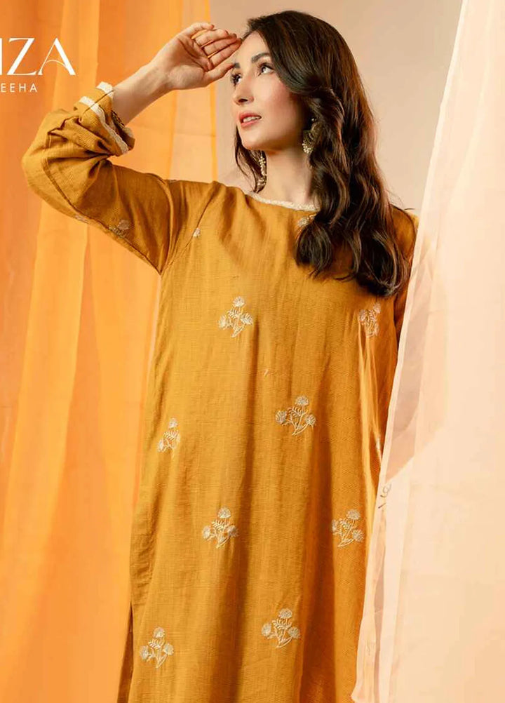 Fahza Pret Embroidered Lawn 2 Piece Suit Sunlight
