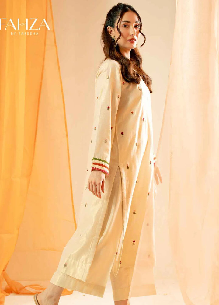 Fahza Pret Embroidered Shimmery 2 Piece Suit Moonlight