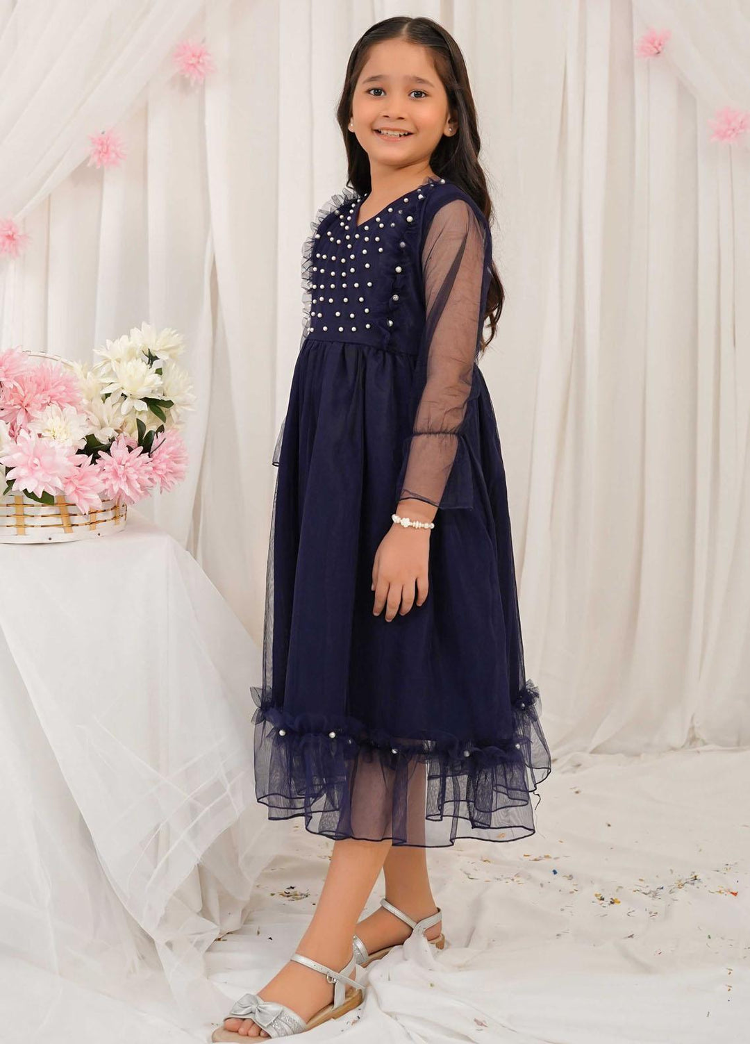 Modest Pret Fancy Net Frock Ivy