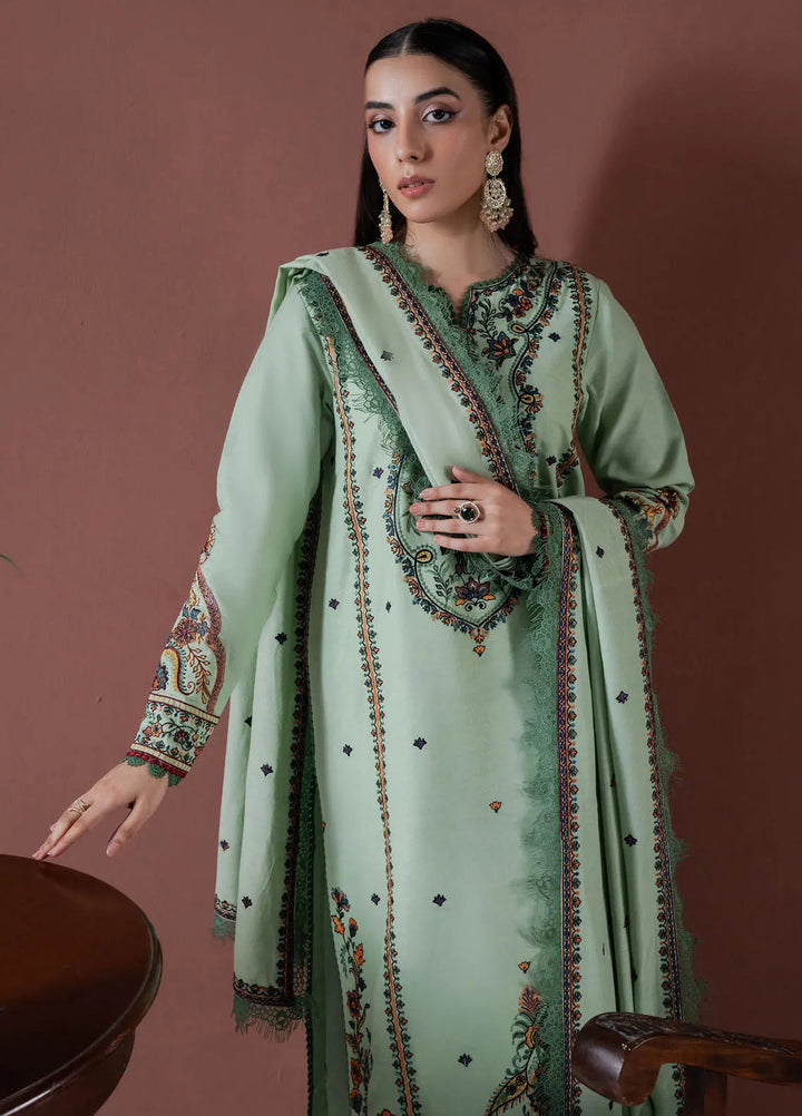 Faiza Faisal Embroidered Karandi Suit Unstitched 3 Piece FFX24EW D-02 Defne - Winter Collection
