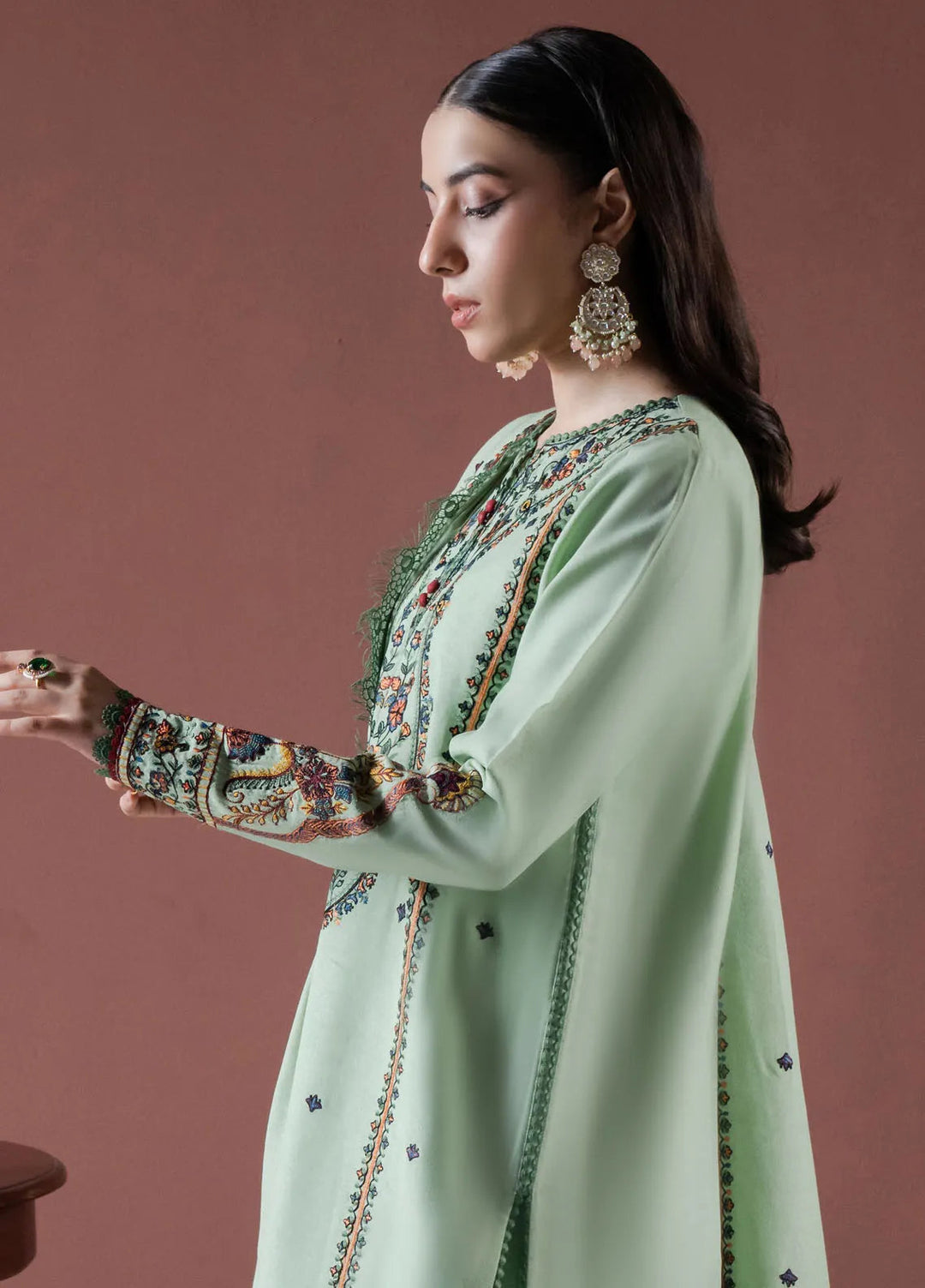 Faiza Faisal Embroidered Karandi Suit Unstitched 3 Piece FFX24EW D-02 Defne - Winter Collection