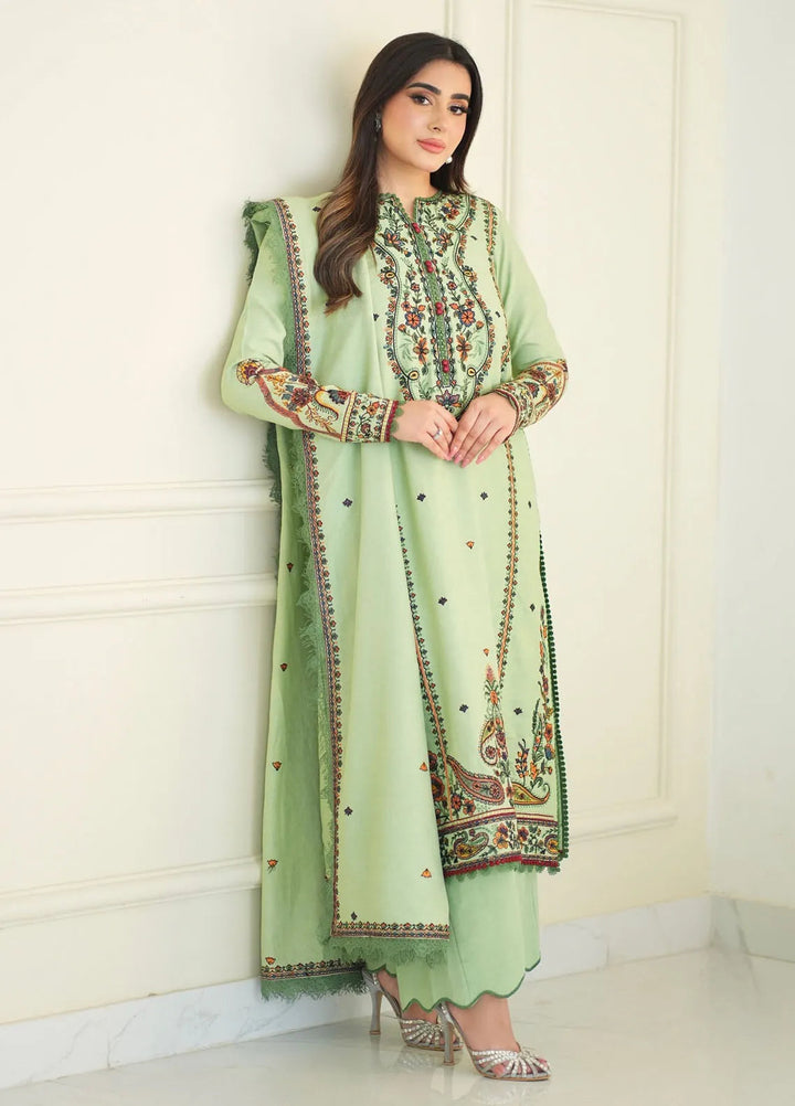 Faiza Faisal Embroidered Karandi Suit Unstitched 3 Piece FFX24EW D-02 Defne - Winter Collection