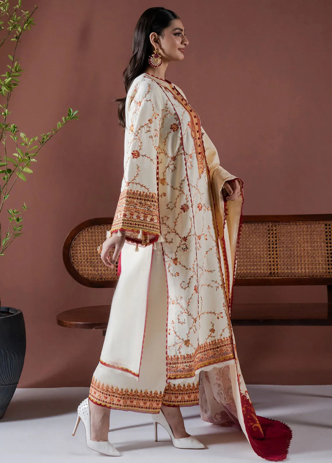 Faiza Faisal Embroidered Khaddar Suit Unstitched 3 Piece FFX24EW D-03 Ada - Winter Collection