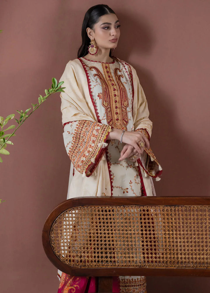 Faiza Faisal Embroidered Khaddar Suit Unstitched 3 Piece FFX24EW D-03 Ada - Winter Collection