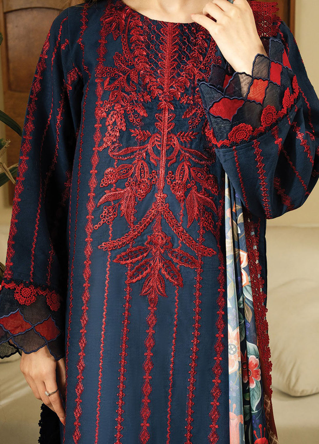 Faiza Faisal Embroidered Lawn Suits Unstitched 3 Piece FFX25SL Aina - Summer Collection