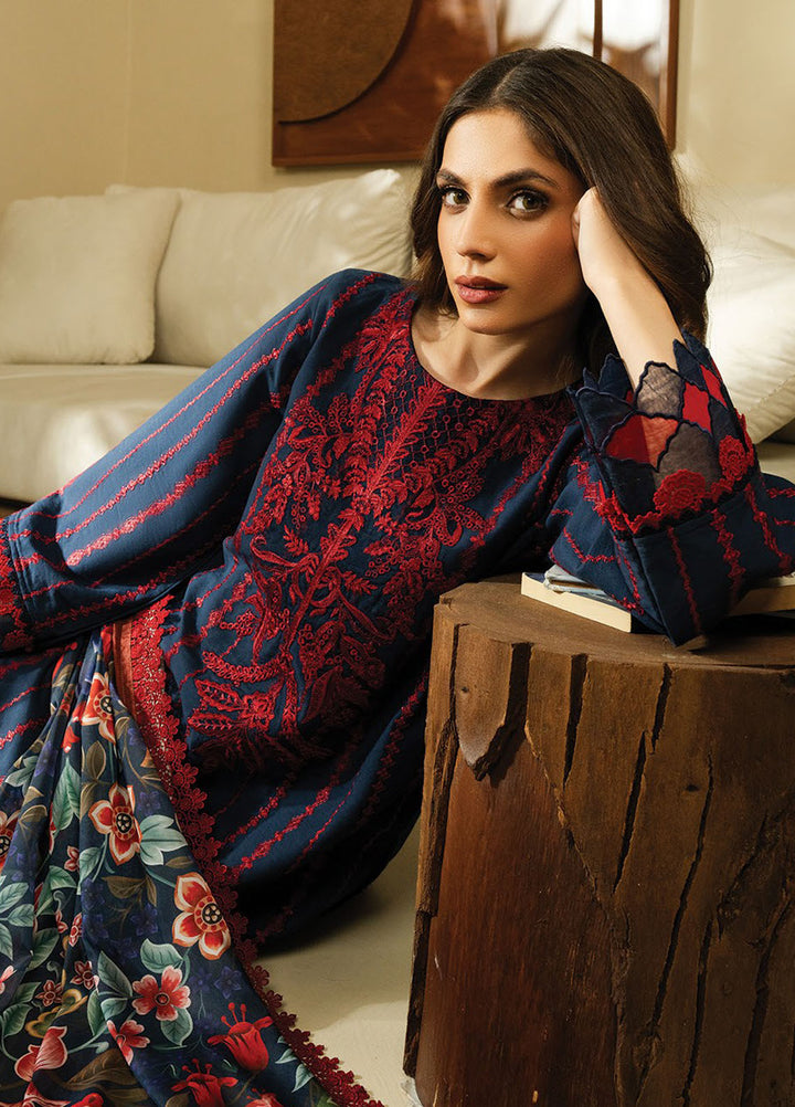 Faiza Faisal Embroidered Lawn Suits Unstitched 3 Piece FFX25SL Aina - Summer Collection