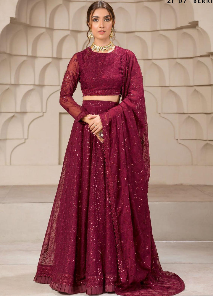 Falak by Zarif Embroidered  Suits Unstitched 3 Piece ZF22F ZF-07 Berria - Festive Collection