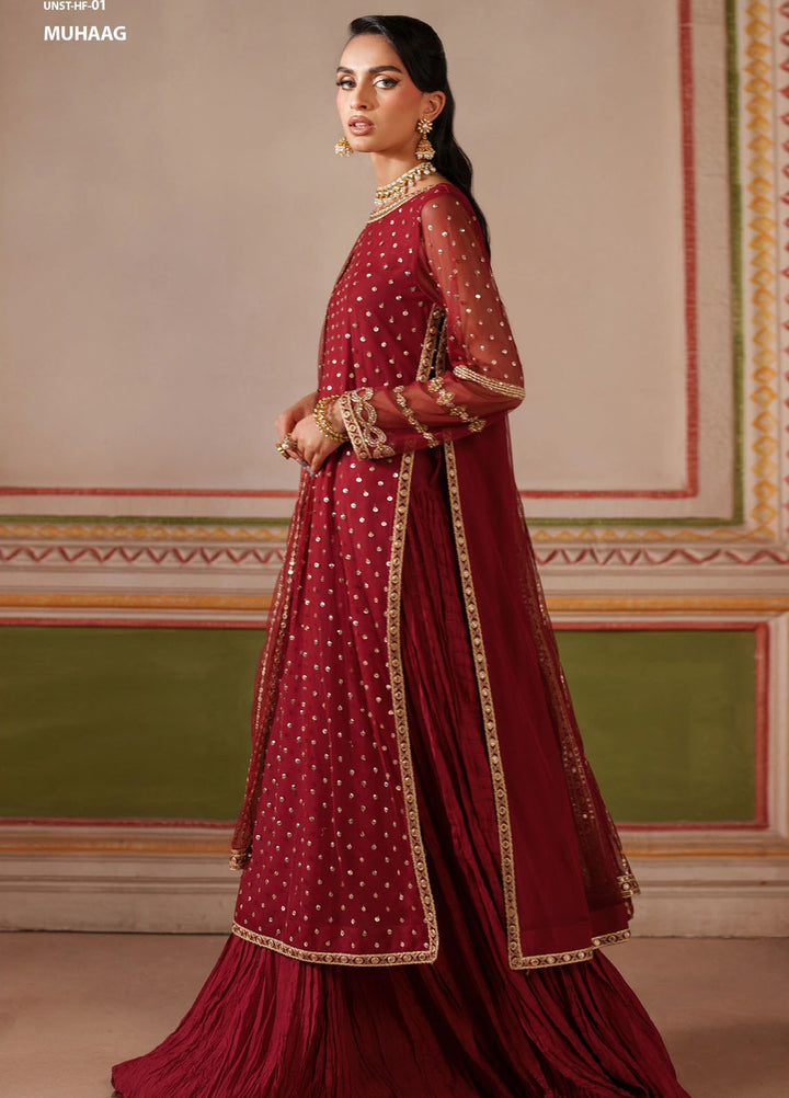 Falesia by Zarif Embroidered Net Suits Unstitched 3 Piece ZAF25FF HF-01 Muhaag - Formals Collection