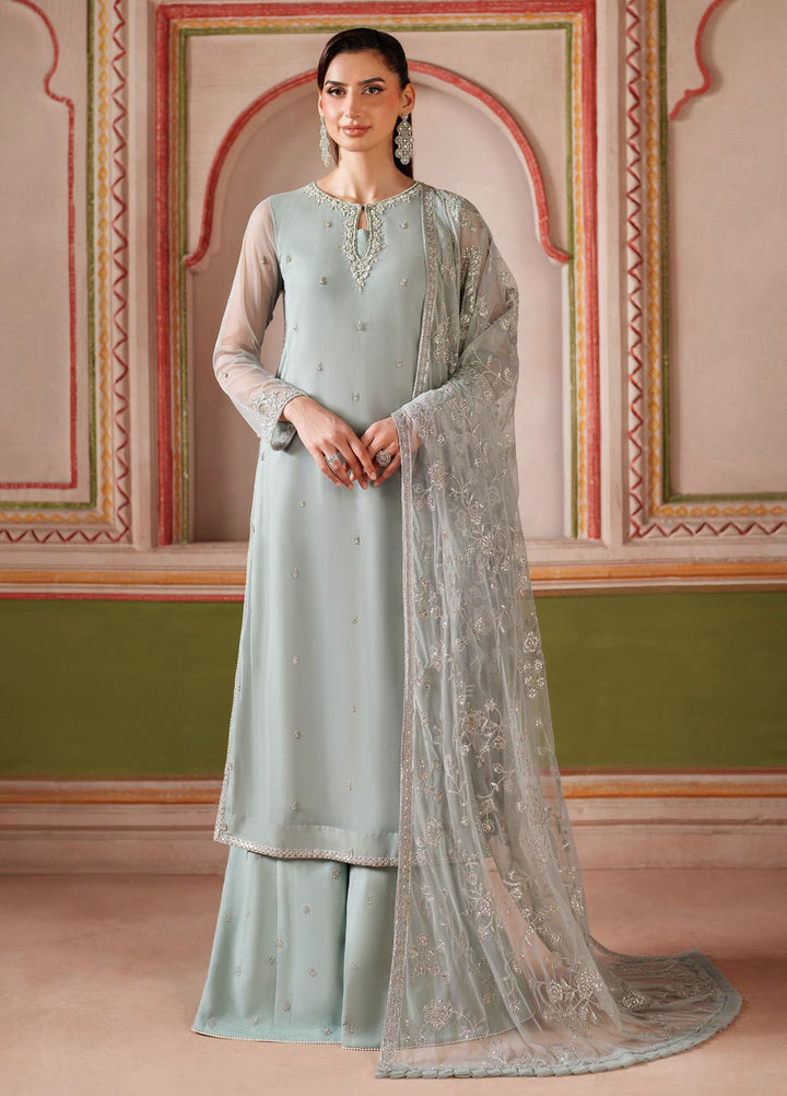 Falesia by Zarif Embroidered Net Suits Unstitched 3 Piece ZAF25FF HF-05 Dinaar - Formals Collection