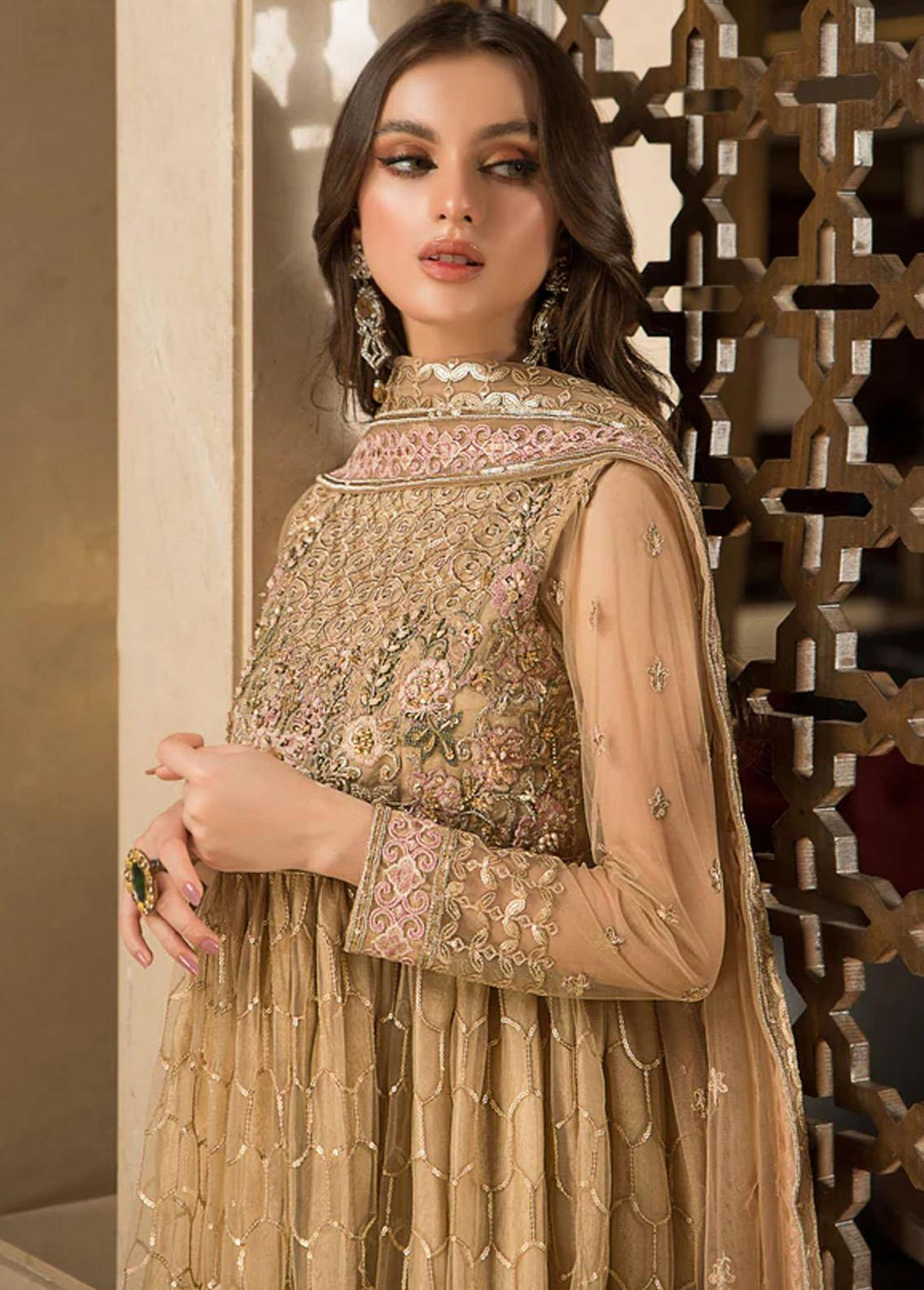 Farahnosh By Aroshi Embroidered Net Suits Unstitched 3 Piece ASH22F Yasmeen - Luxury Collection