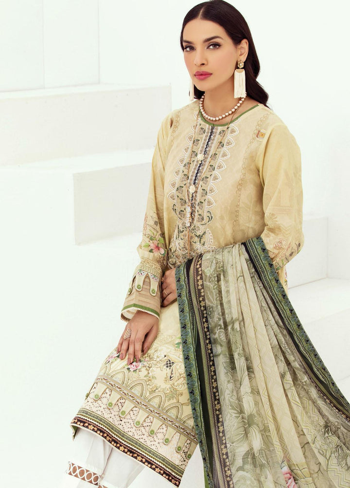 Farasha Embroidered Lawn Suits Unstitched 3 Piece FSH21L 05-BEACH BLOOM - Summer Collection