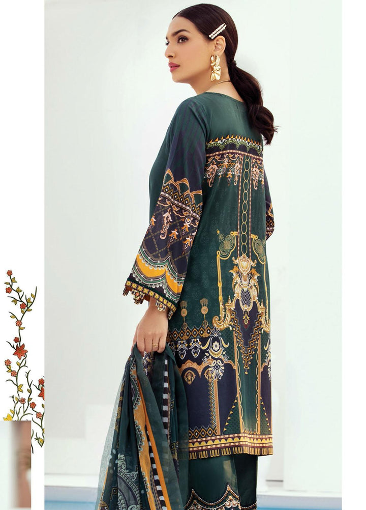 Farasha Embroidered Lawn Suits Unstitched 3 Piece FSH21L 10-EMERALD SPARK - Summer Collection