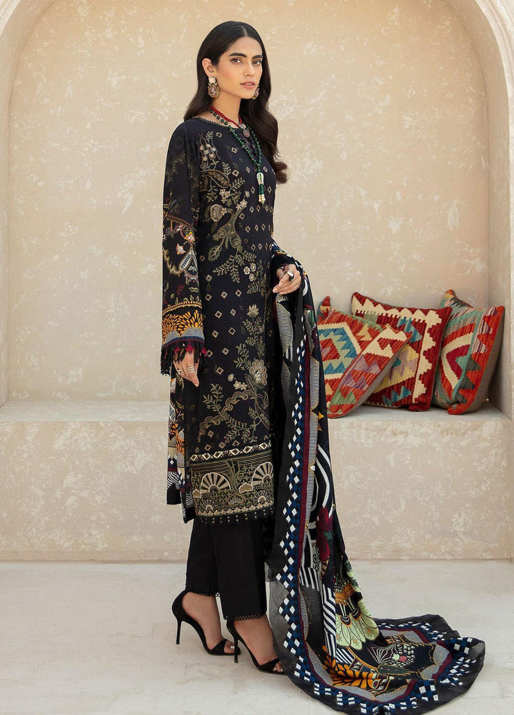 Farasha Embroidered Linen Suits Unstitched 3 Piece FSH21L 01-RAVEN - Winter Collection