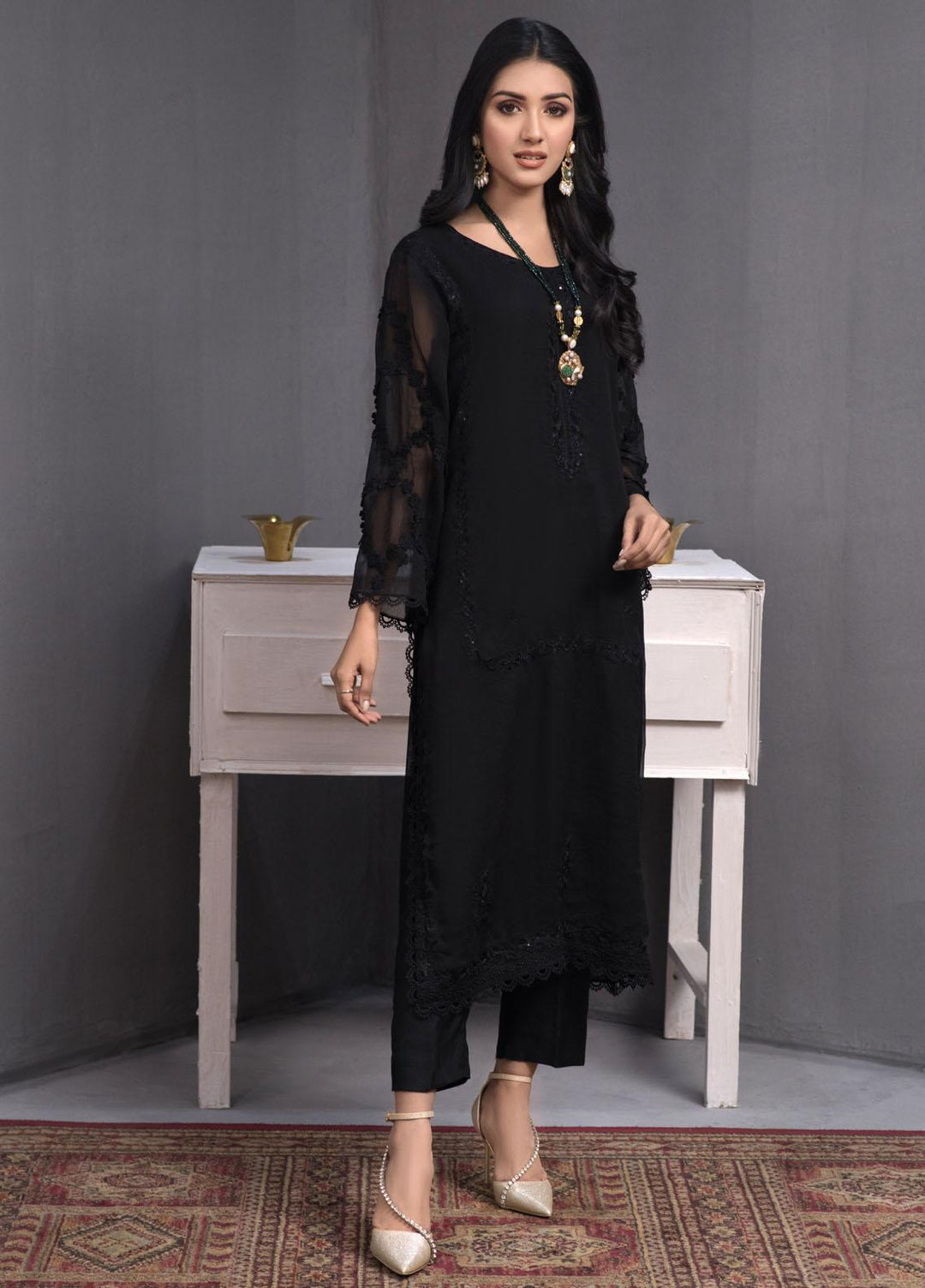 Fascino Embroidered Chiffon  Unstitched Kurties FN23DV Ella - Festive Collection