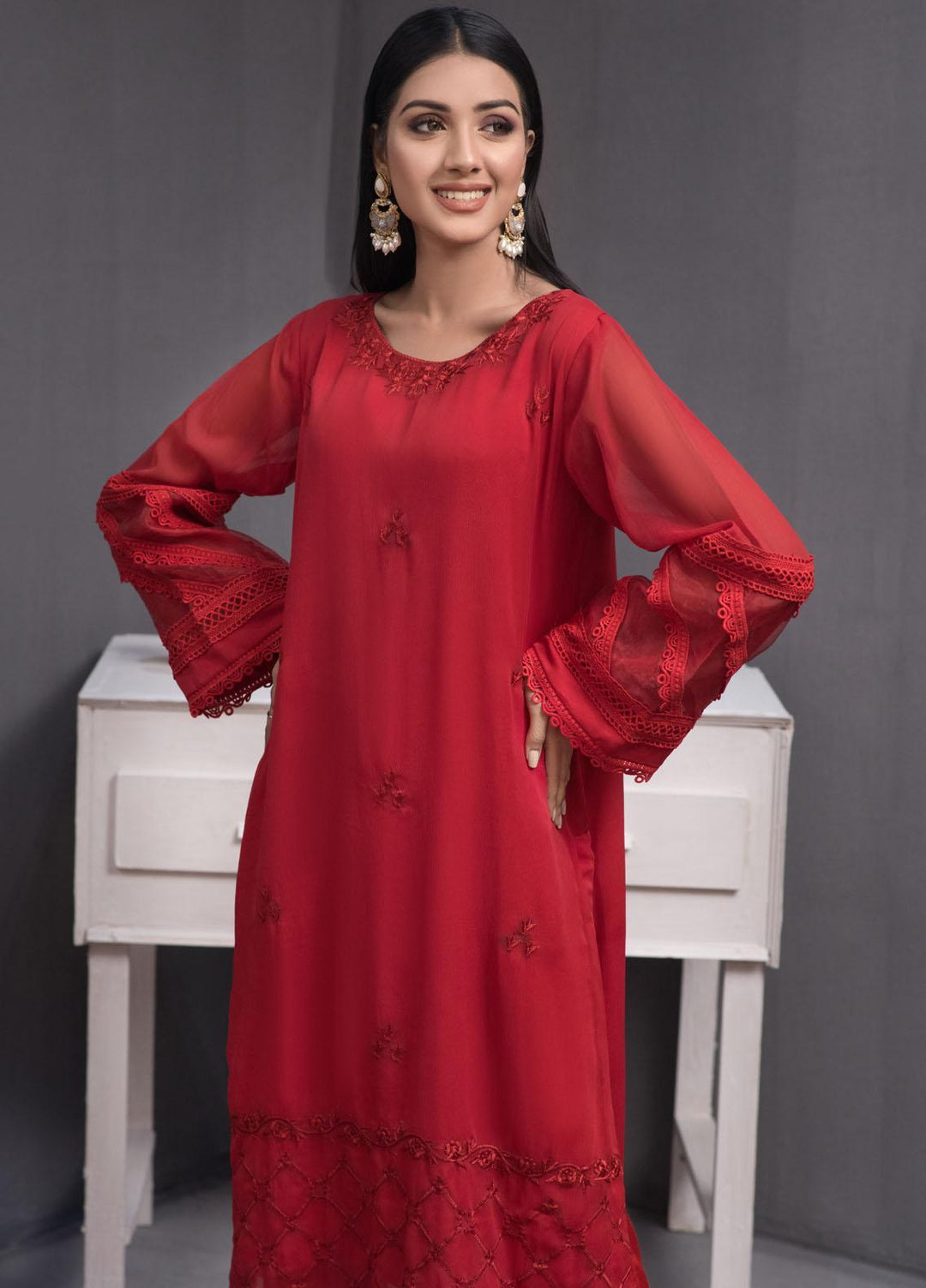 Fascino Embroidered Chiffon  Unstitched Kurties FN23DV Norabel - Festive Collection