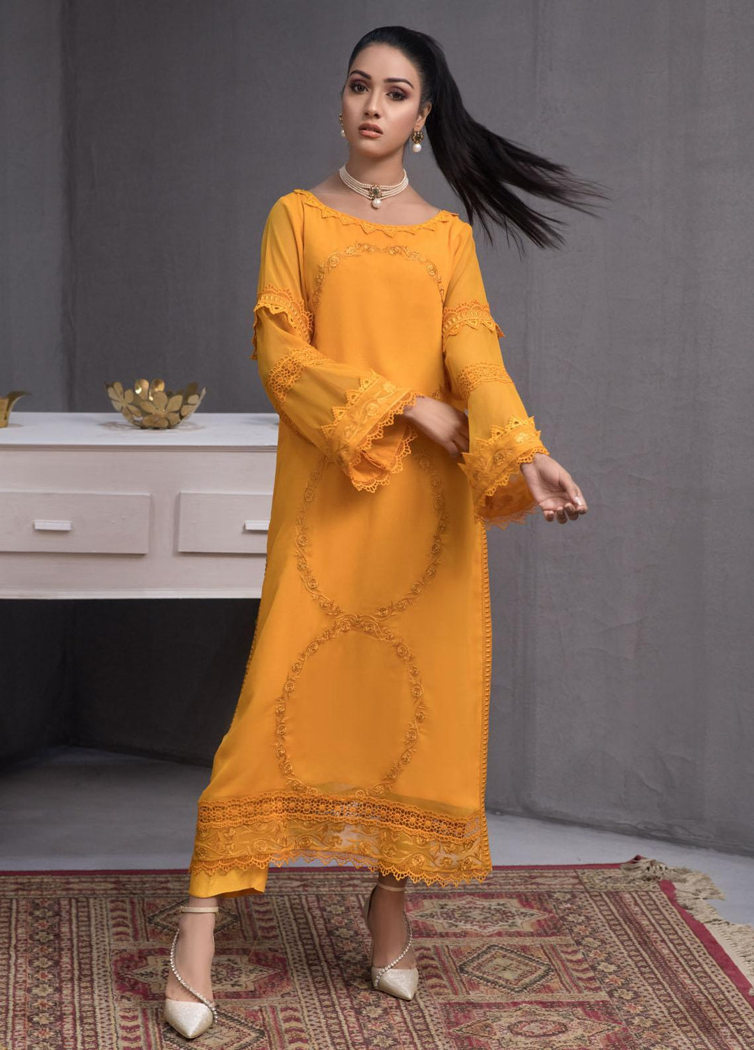 Fascino Embroidered Chiffon  Unstitched Kurties FN23DV Riojo - Festive Collection