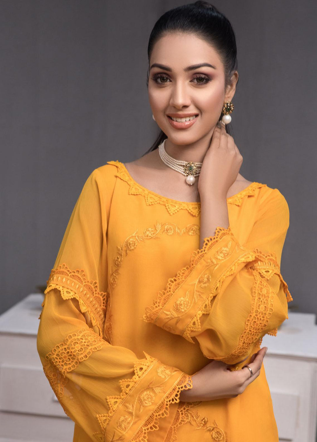 Fascino Embroidered Chiffon  Unstitched Kurties FN23DV Riojo - Festive Collection