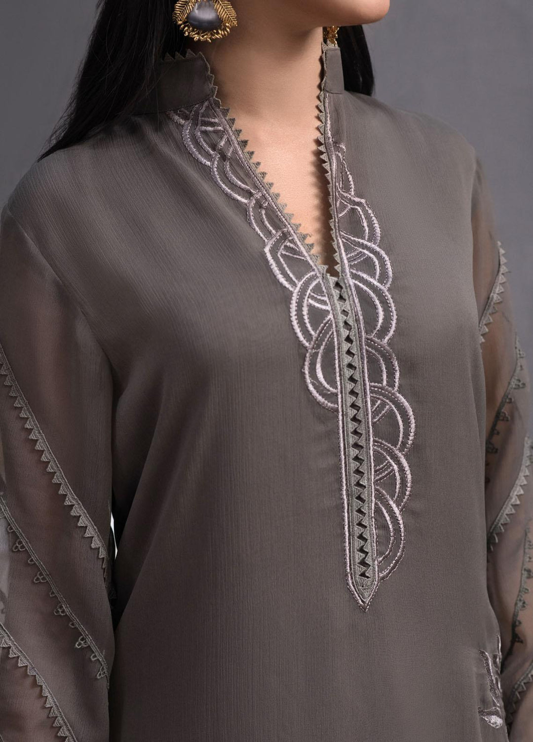 Fascino Embroidered Chiffon  Unstitched Kurties FN23DV Soave - Festive Collection