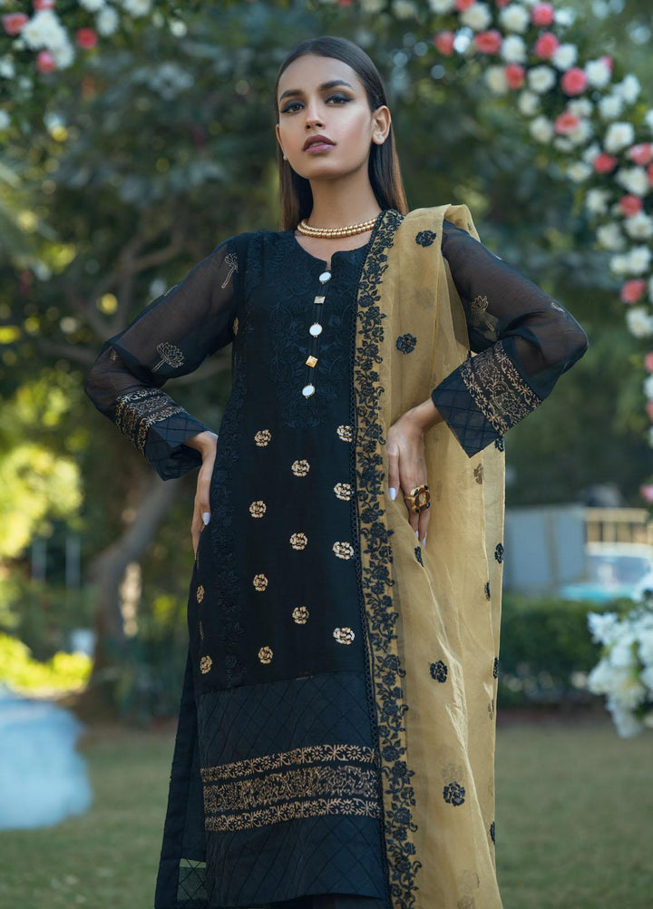 Fascino Embroidered Chiffon Suits Unstitched 3 Piece FN21LF Pansy - Luxury Collection