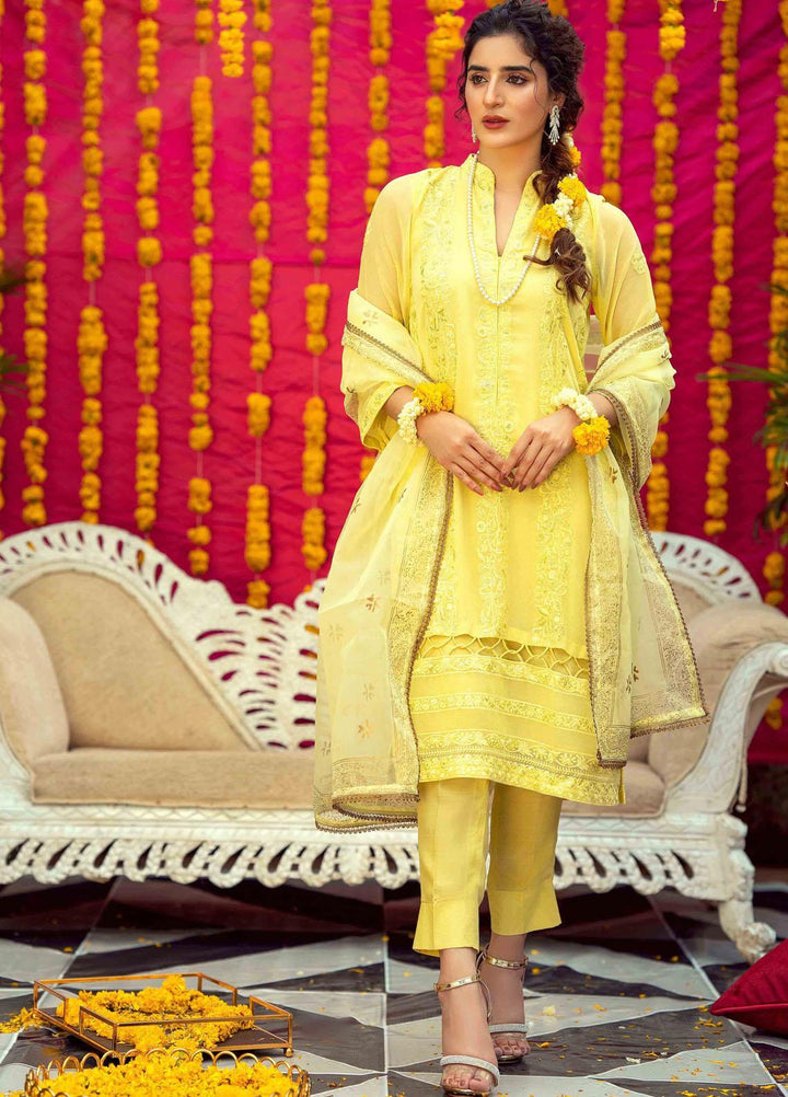 LA FLORA by Fascino Embroidered Chiffon Suits Unstitched 4 Piece FN22-LF4 Elder - Luxury Collection