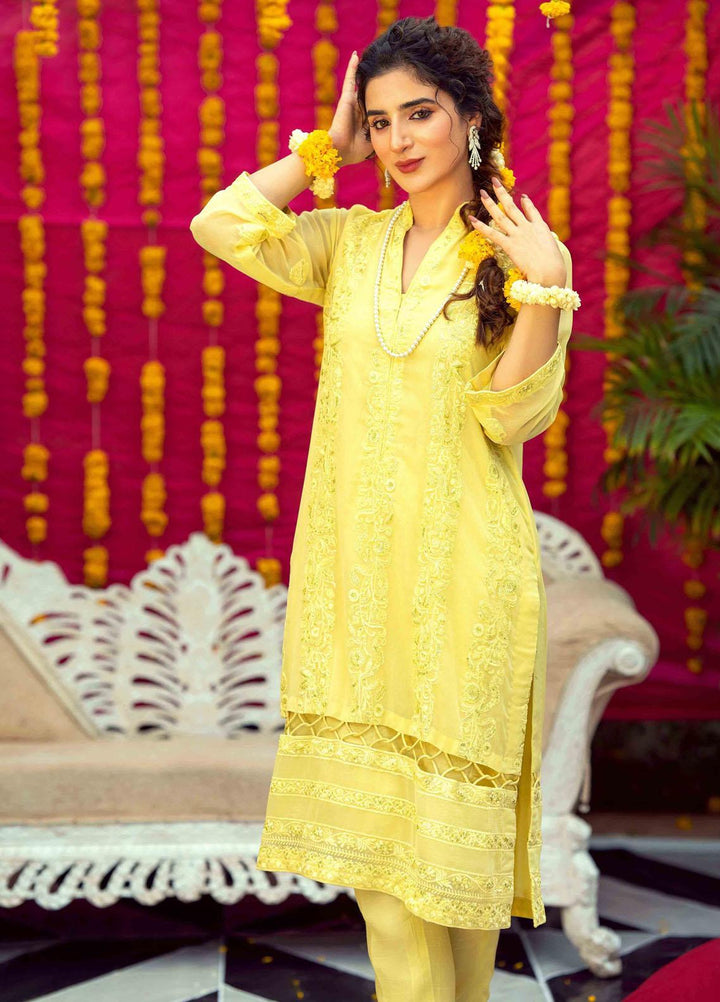 LA FLORA by Fascino Embroidered Chiffon Suits Unstitched 4 Piece FN22-LF4 Elder - Luxury Collection