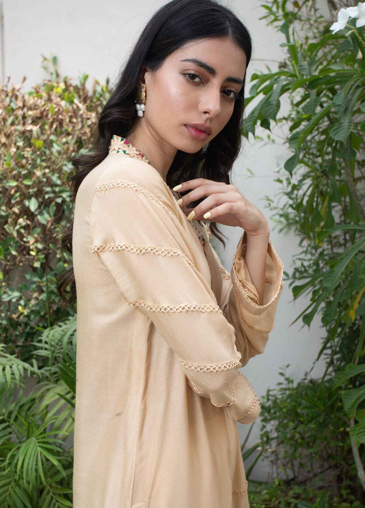 Fascino Luxury Pret  Cotton Net Shirt FN21ES CARAMEL