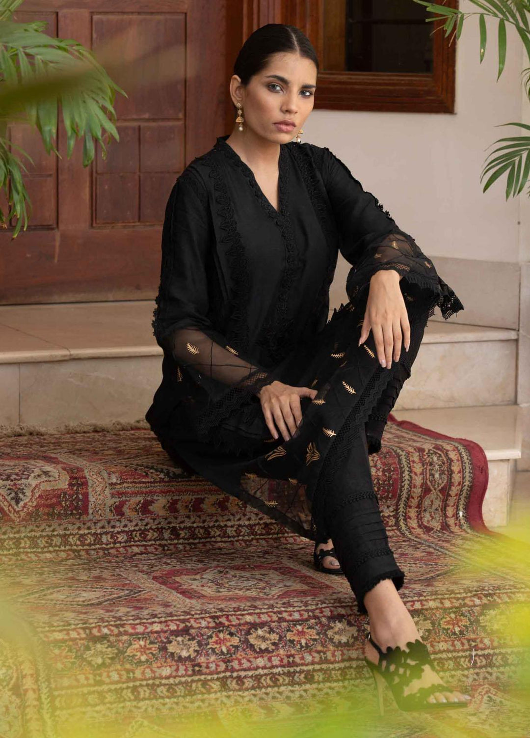 Fascino Luxury Pret  Cotton Net Shirt FN21ES JADE