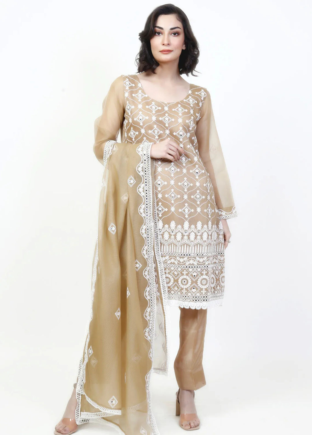 Fashion Porters Embroidered Cotton Net Suit Unstitched 4 Piece Suit FP24T SUS22-TM9 - Festive Collection