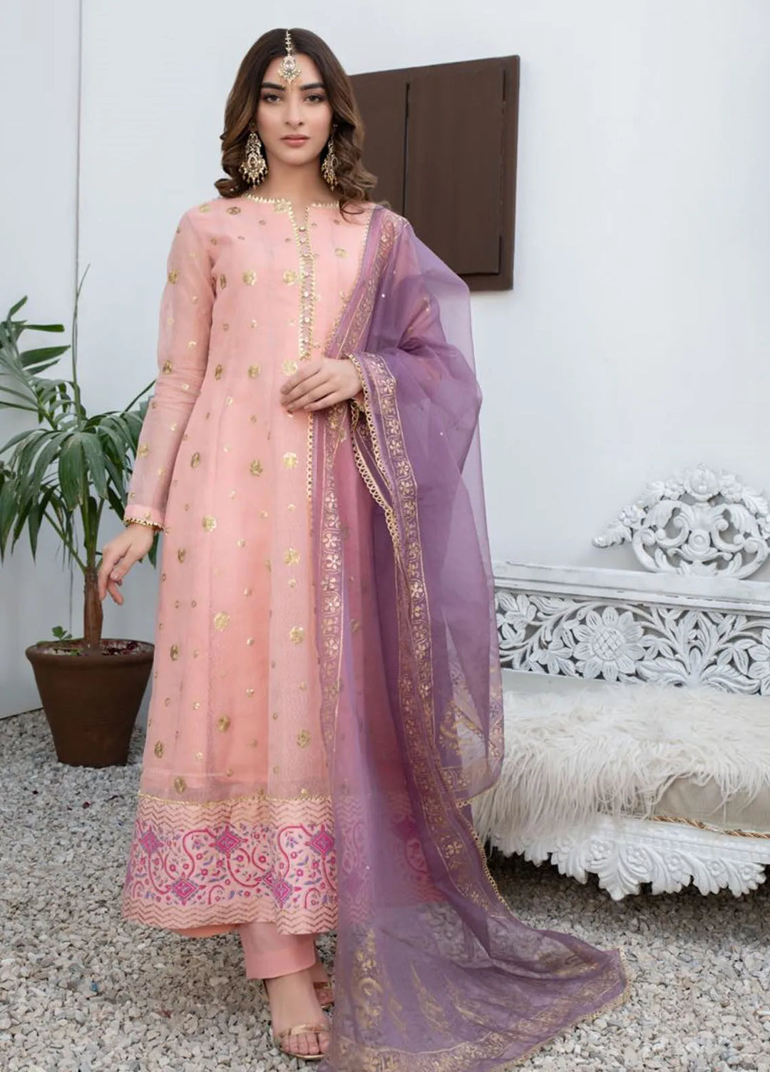 Fashion Porters Embroidered Khaddi Cotton Unstitched 3 Piece Lehenga FP24RS WUS21-RS5 - Festive Collection