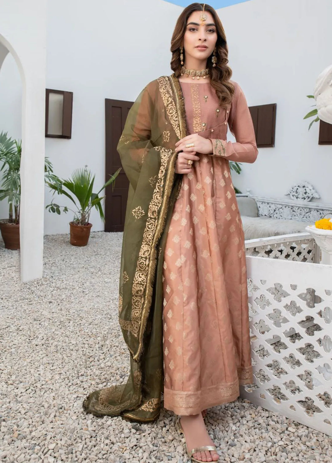 Fashion Porters Embroidered Khaddi Cotton Unstitched 3 Piece Lehenga FP24RS WUS21-RS6 - Festive Collection