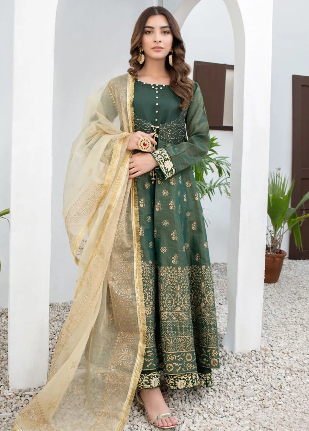 Fashion Porters Embroidered Net Unstitched 3 Piece Lehenga FP24RS WUS21-RS7 - Festive Collection