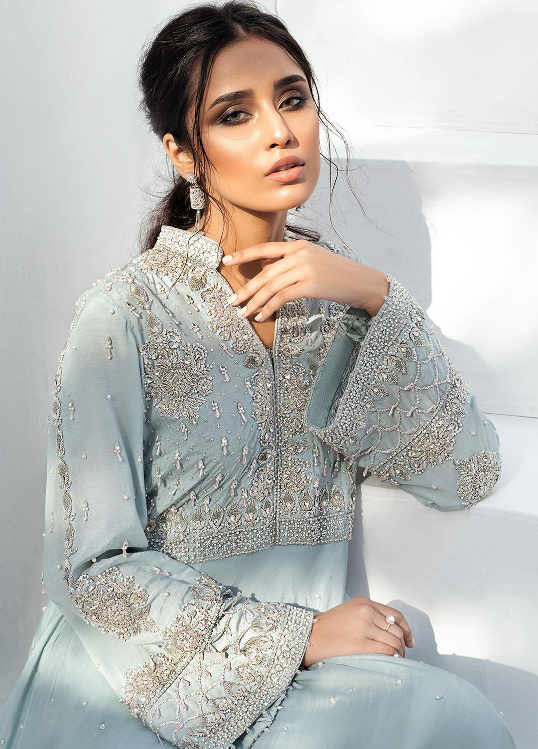 Fashion Porters Luxury Pret  Raw Silk 3 Piece Suit SFL21-AL1 Azura