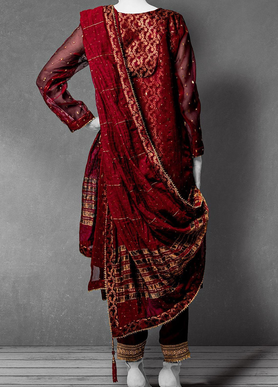 Fashion Porters Luxury Pret  Net 3 Piece Suit WFL21-PA4 Gul