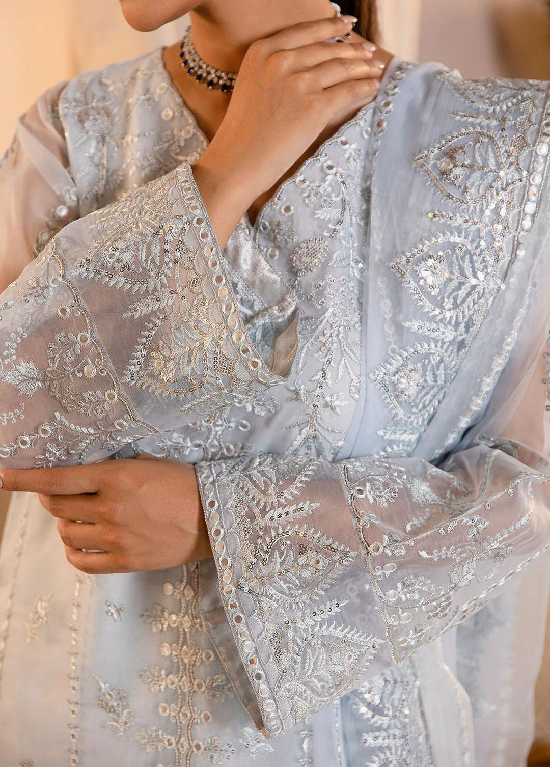 Fasl-e-Gul By Daud Abbas Embroidered Organza Suits Unstitched 3 Piece DA23FG DA-FC-0001 Aks - Luxury Collection