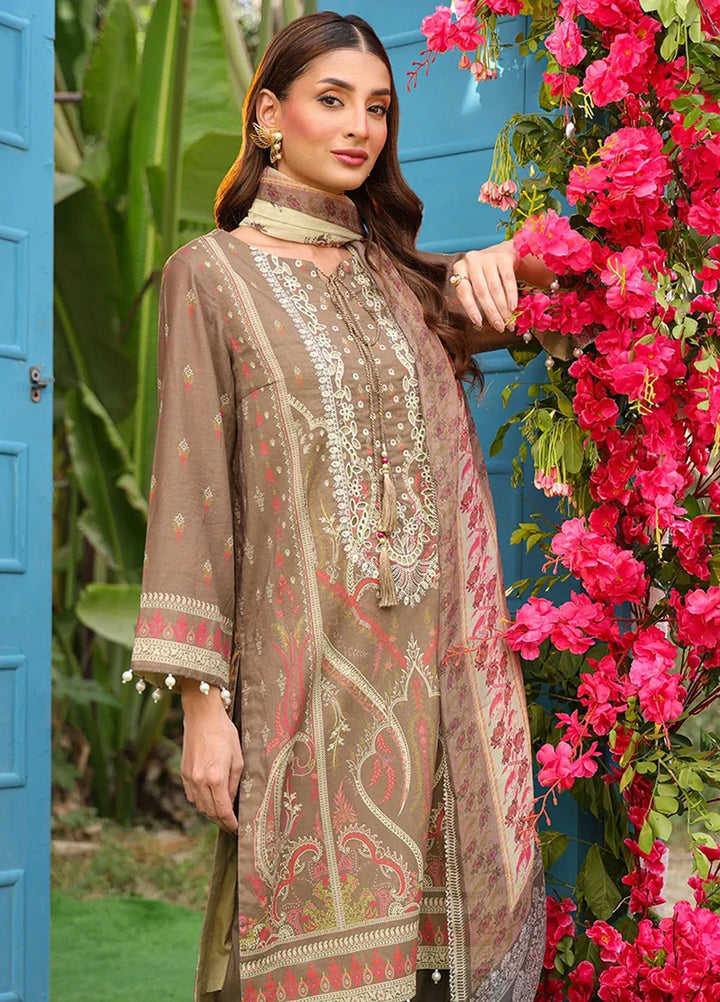 Faustina By Salitex Embroidered Cambric Suit Unstitched 3 Piece SUN24F UNS24AIZ024UT - Summer Collection