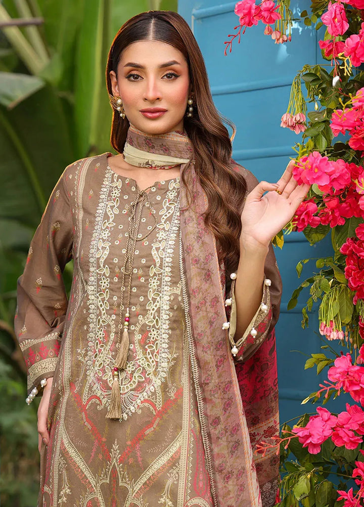 Faustina By Salitex Embroidered Cambric Suit Unstitched 3 Piece SUN24F UNS24AIZ024UT - Summer Collection