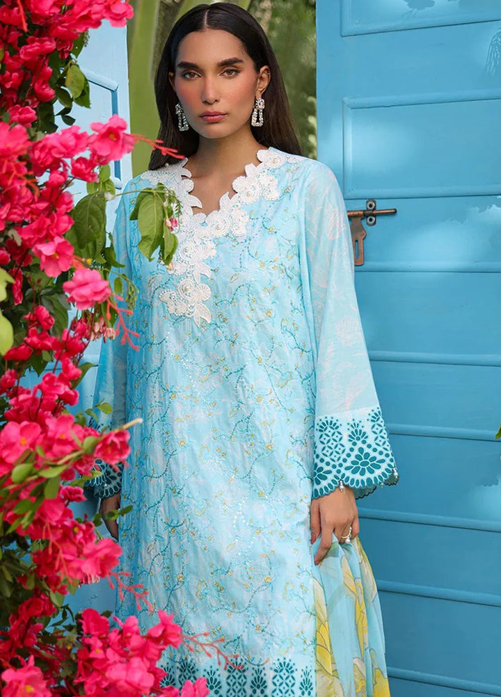 Faustina By Salitex Embroidered Cambric Suit Unstitched 3 Piece SUN24F UNS24AIZ027UT - Summer Collection