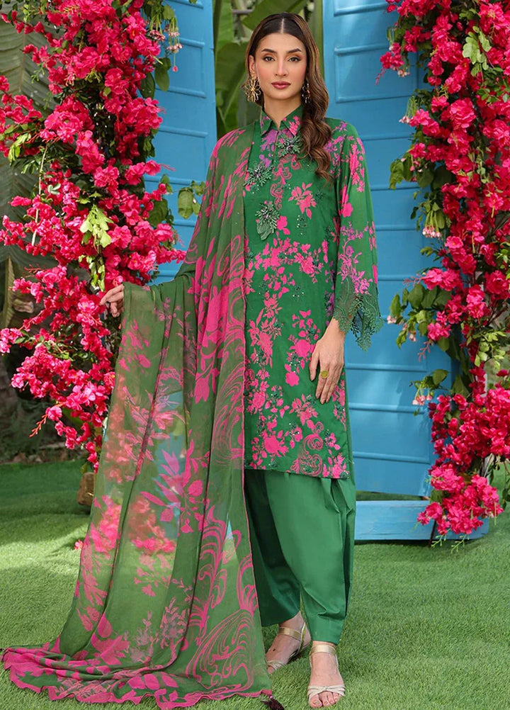 Faustina By Salitex Embroidered Cambric Suit Unstitched 3 Piece SUN24F UNS24AIZ031UT - Summer Collection