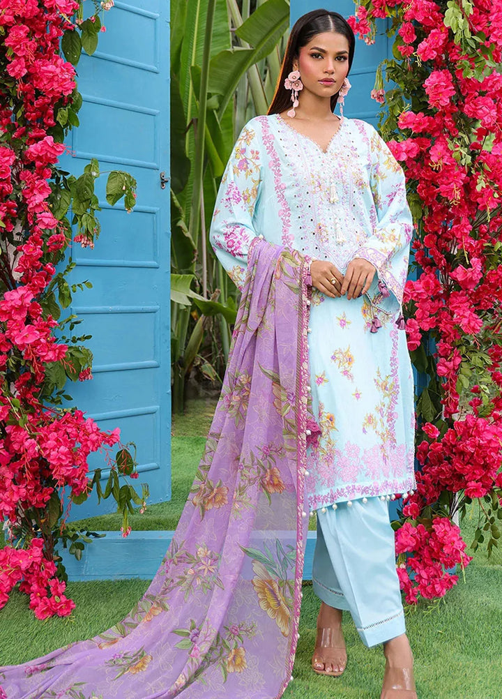 Faustina By Salitex Embroidered Cambric Suit Unstitched 3 Piece SUN24F UNS24AIZ032UT - Summer Collection