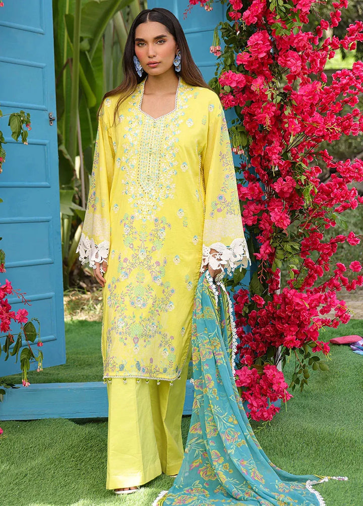 Faustina By Salitex Embroidered Cambric Suit Unstitched 3 Piece SUN24F UNS24AIZ033UT - Summer Collection