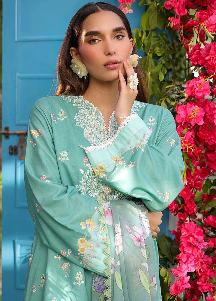 Faustina By Salitex Embroidered Cambric Suit Unstitched 3 Piece SUN24F UNS24AIZ034UT - Summer Collection