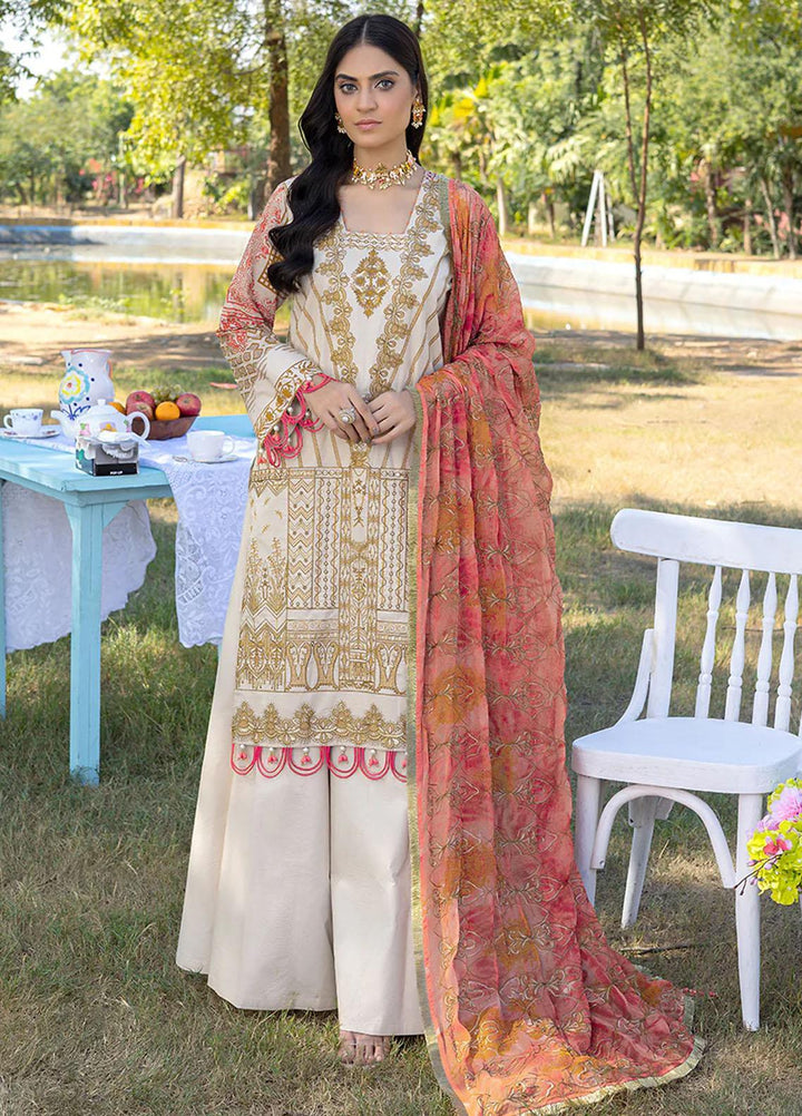 Faustina By Salitex Embroidered Lawn Suits Unstitched 3 Piece ST23F WK-01096BUT - Summer Collection