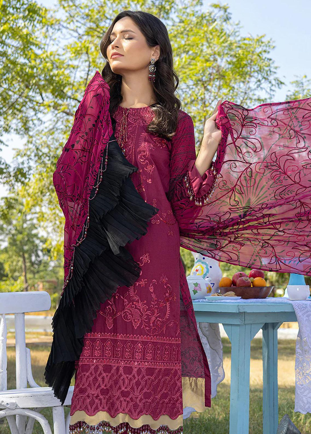 Faustina By Salitex Embroidered Lawn Suits Unstitched 3 Piece ST23F WK-01093AUT - Summer Collection